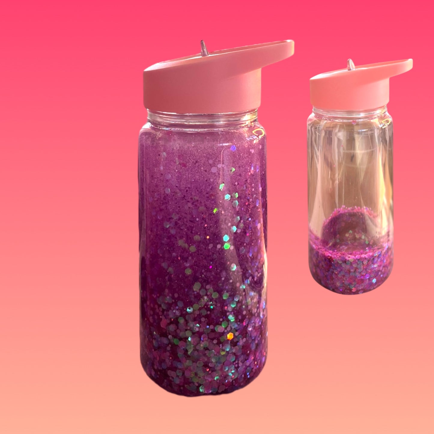Tazza Glitterata Borraccia Effetto SnowGlobe in Plastica senza BPA