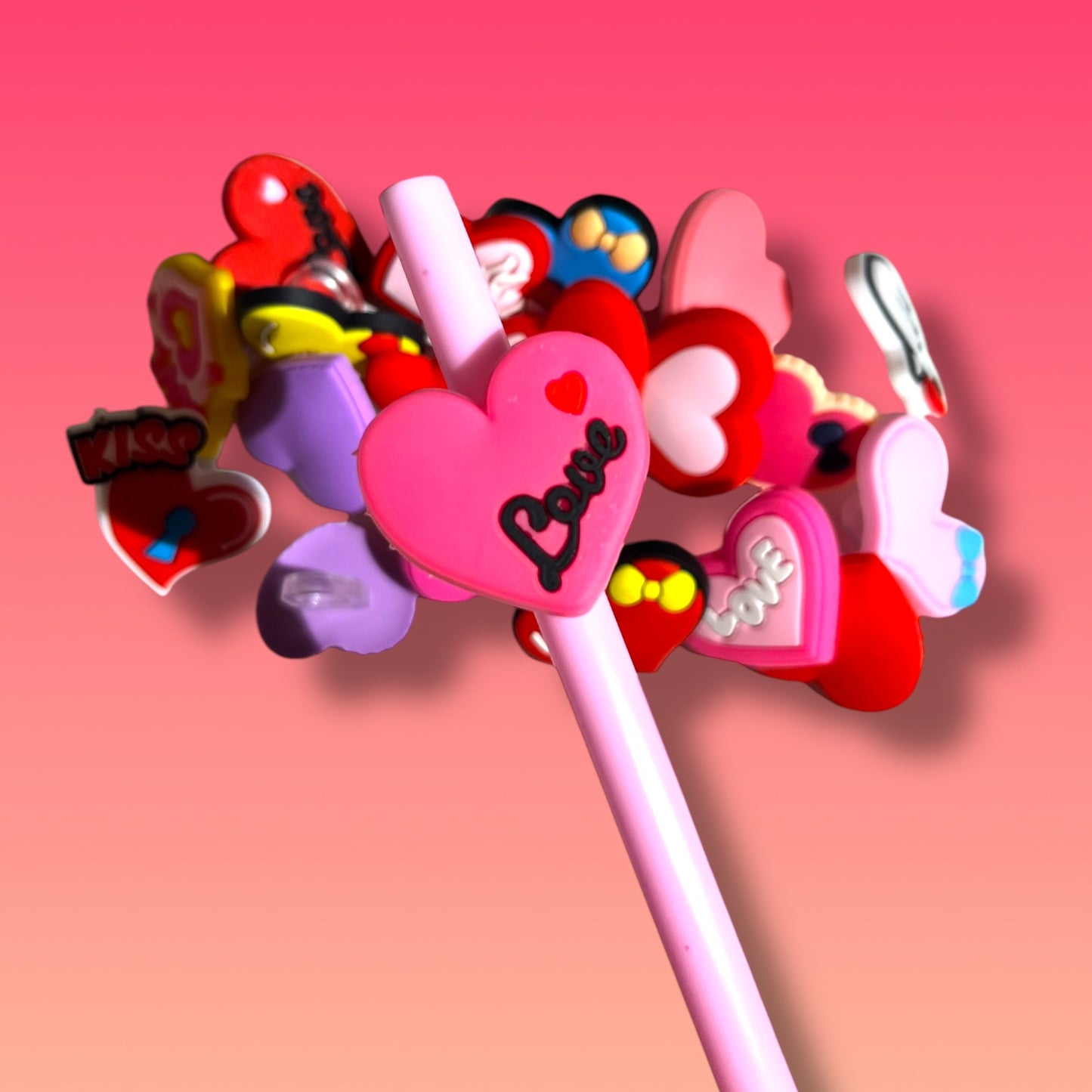 ✨ Straw Charms a forma di Cuore – Decorazioni per Cannucce ✨