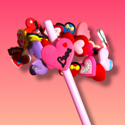 ✨ Straw Charms a forma di Cuore – Decorazioni per Cannucce ✨