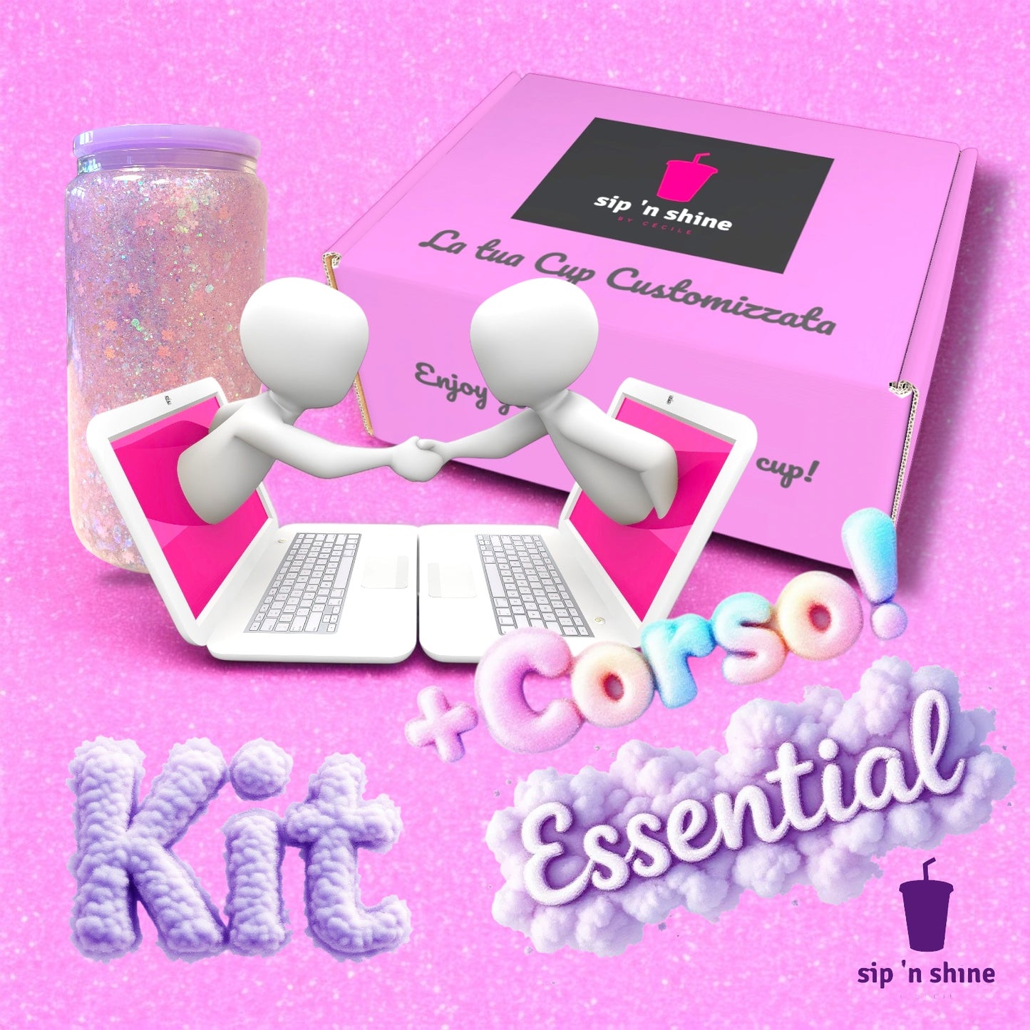 Kit Essential - Tutto l'essenziale per la creazione di 2 tazze Effetto SnowGlobe!