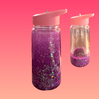 Tazza Glitterata Borraccia Effetto SnowGlobe in Plastica senza BPA