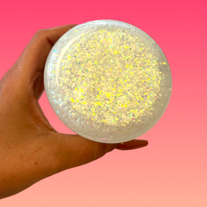 Tazza Glitterata da 475 ml in Vetro Doppio con Tappo Azzurro e Cannuccia Inclusa!