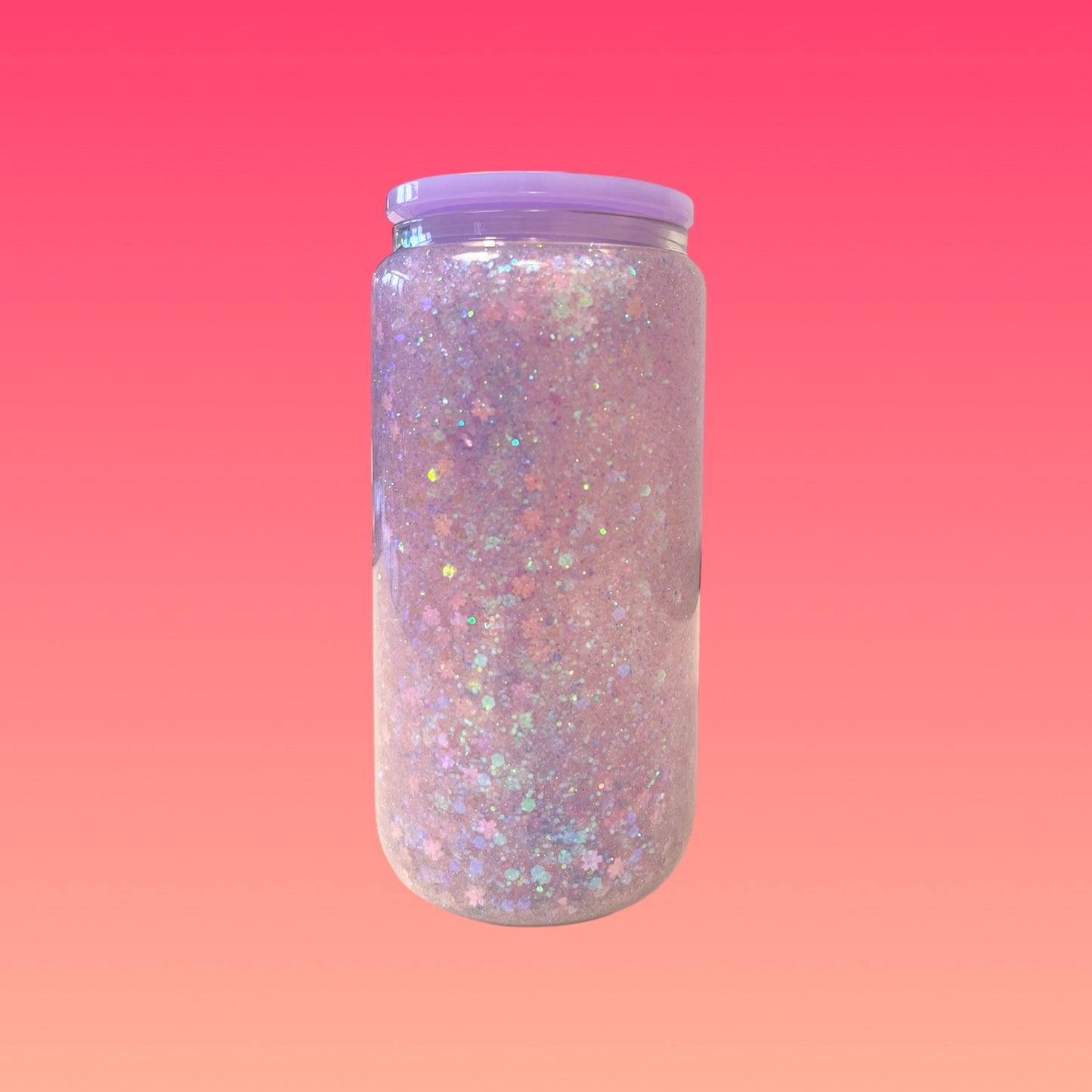 Tazza Glitterata da 475 ml in Vetro Doppio con Tappo in Bambù e Cannuccia Inclusa!