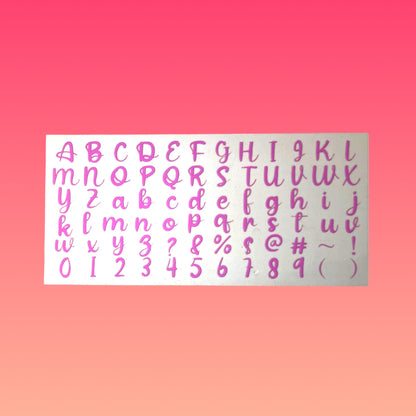 Sticker Alfabeto Sip 'n Shine Impermeabile per la tua CUP ✨ Disponibile in altri colori!