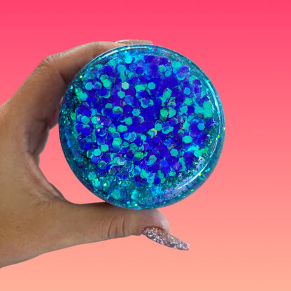 Tazza Glitterata da 475 ml in Vetro Doppio con Tappo Viola e Cannuccia Inclusa!